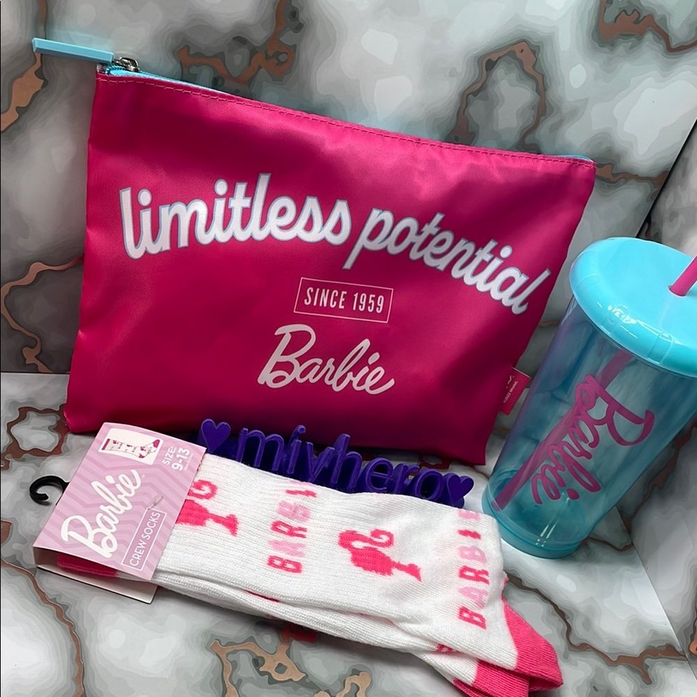 Barbie Pink Pouch with Motivational Print